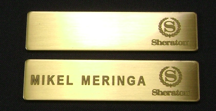 Ace Laser Tek laser marking brass name badge